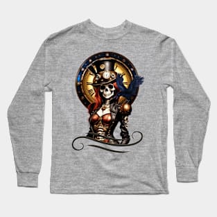 Cute Steampunk Skeleton Long Sleeve T-Shirt